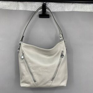Bostanten Leather Hobo Bag Womens Large Gray Pebble Grain Shoulder Bag A10A-001